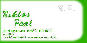 miklos paal business card